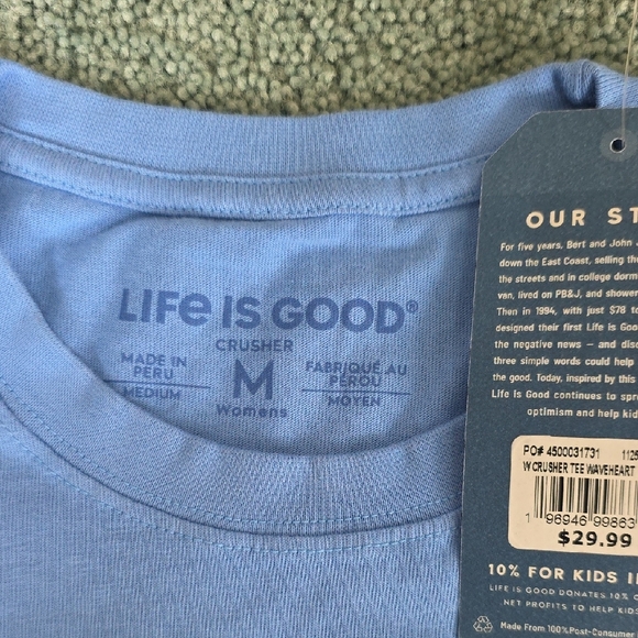 Life Is Good Women's T-Shirts, 2, NWT, Size Med, Light Blue And Navy. - Picture 5 of 13
